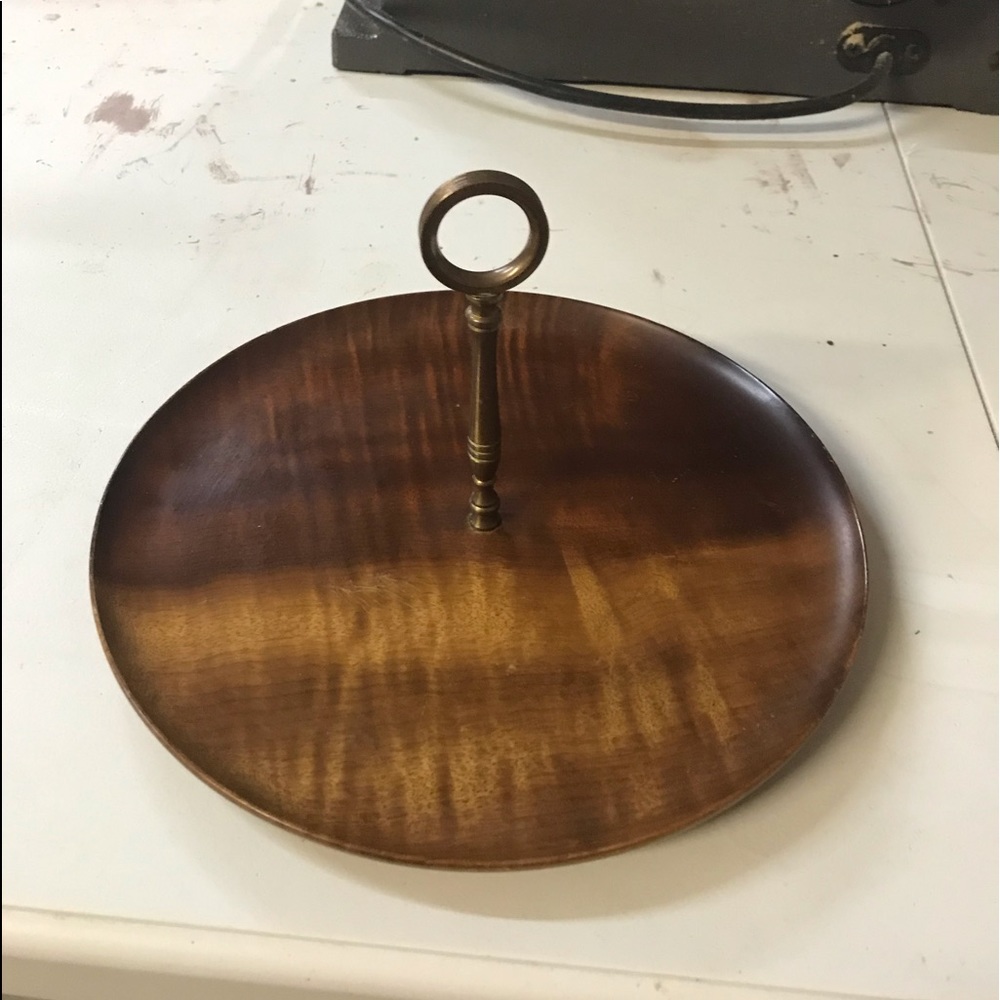 🔴 Beautiful Vintage Myrtle Wood Tray - Picture 1 of 3
